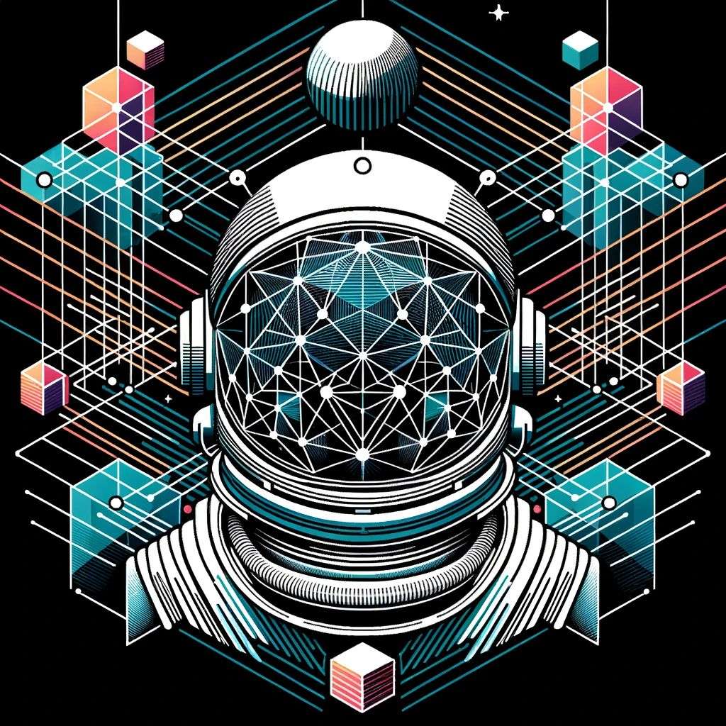 an astronaut, geometric